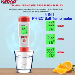 4 in 1 PH EC Salt Temp meter
