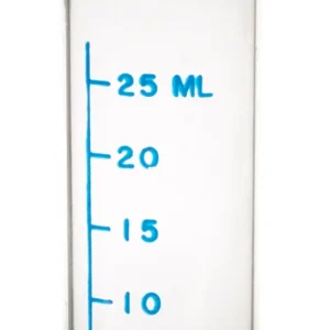 Vial with 2, 5, 10, 15, 20 and 25 ml, marks