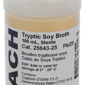 Tryptic Soy Broth Bottles, 100 mL, 25/pk