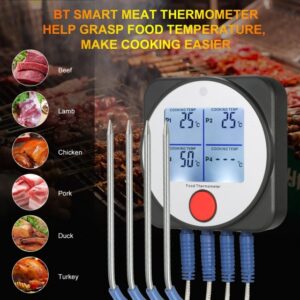 Bluetooth Wireless Remote Control Timer Alarm Food Thermometer Smart Food Temperature